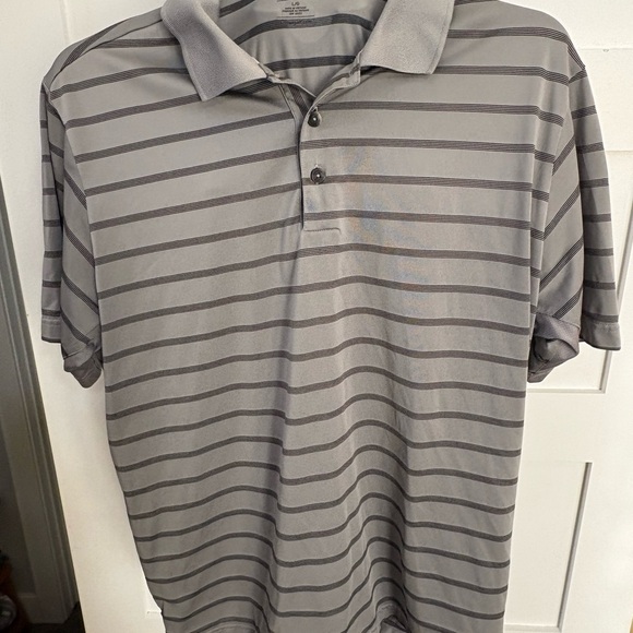 adidas Other - Adidas Gray and Black Striped Polo Shirt